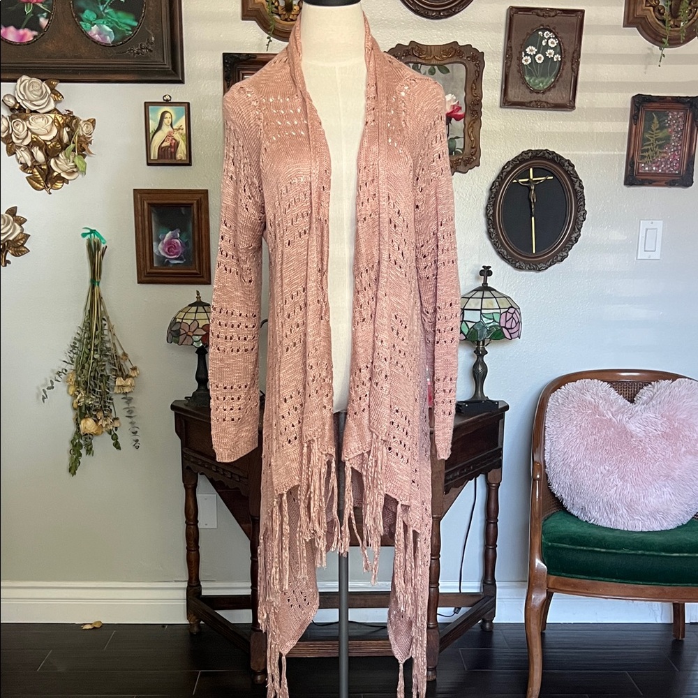 Knox Rose Pink Open-Front Cardigan